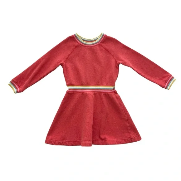 Mini Boden Red Dress with Multicolor Trim